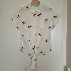 Mickey Mouse Print Tie blouse Top - Primark Disney Shirt